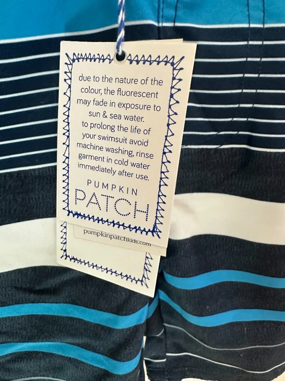 NWT Pumpkin Patch Ethan Striped Board Shorts Hawaiian Ocean UPF 50+ DS